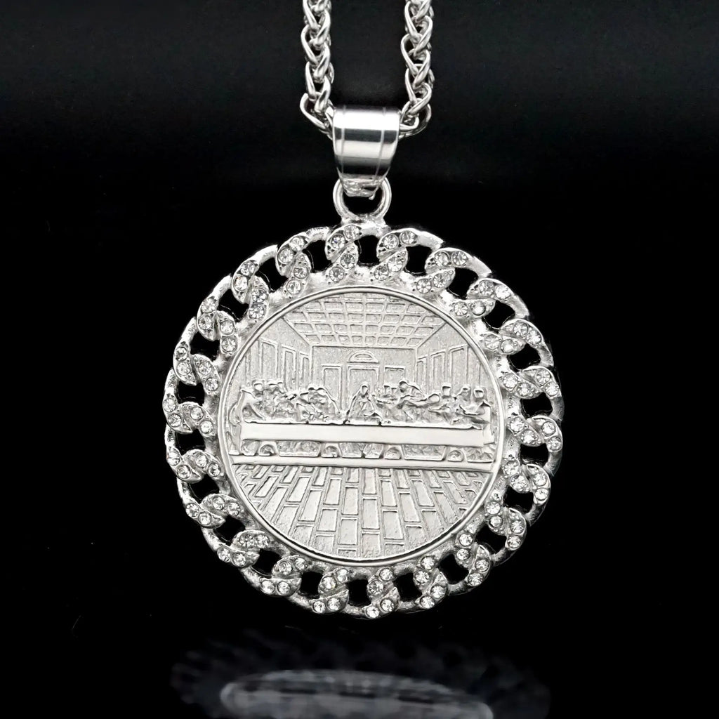Iced Out Last Supper Pendant — Stainless Steel