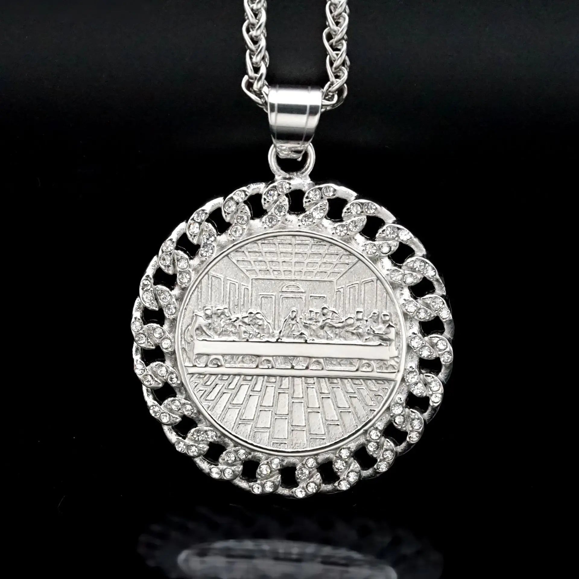 Iced Out Last Supper Pendant — Stainless Steel