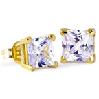 Gothic Iced Out Square CZ Stud Earrings Colorful