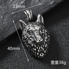 Wolf Viking Steel Pendant 316L Head Punk