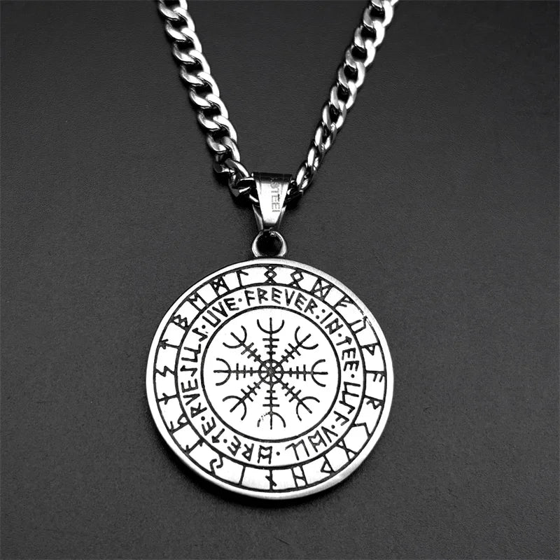 Retro Viking Nordic Valknut Celtic Knot Dragon Pendant Necklace for Women Men Stainless Steel Amulet Hip Hop Chain Jewelry Gift