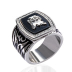 Harong Vampire Personalized Rings Enamel Black Ring for Men Punk Trendy Jewelry Party Quality Ring Gift