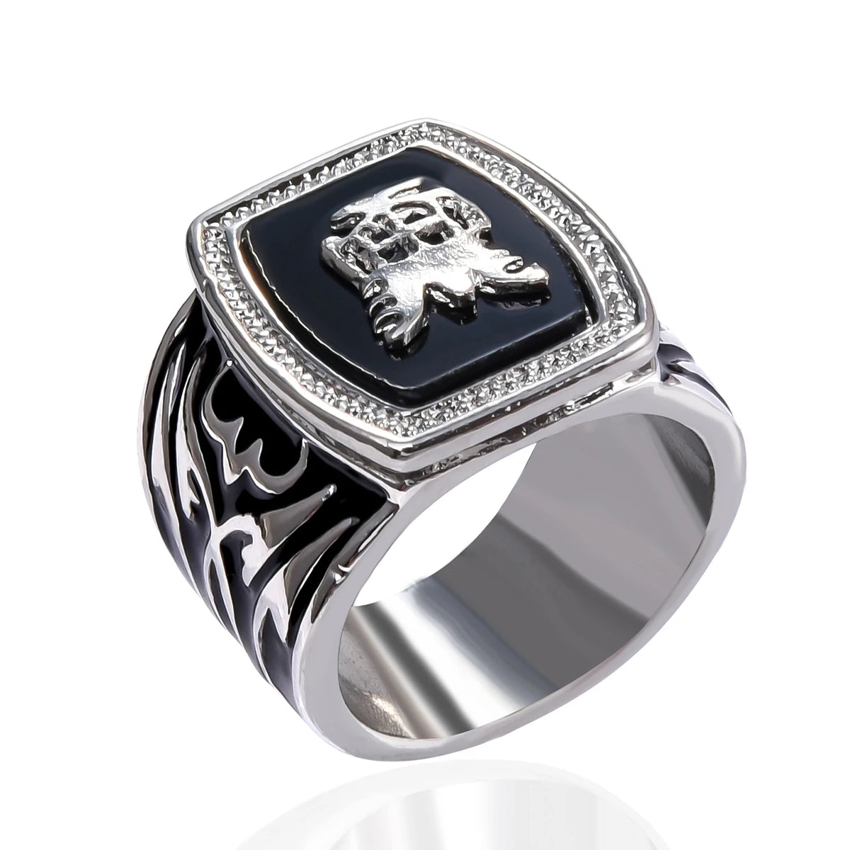 Harong Vampire Personalized Rings Enamel Black Ring for Men Punk Trendy Jewelry Party Quality Ring Gift