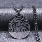 Seven Archangels Amulet Stainless Steel Necklaces Men Seal of Salomon Talisman Christian Protection Jewelry collar