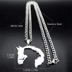 Horse Steel Pendant Silhouette Hollow Horsehead