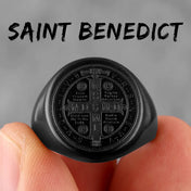 Saint Benedict Exorcism Amulet Ring — Stainless Steel, 316L