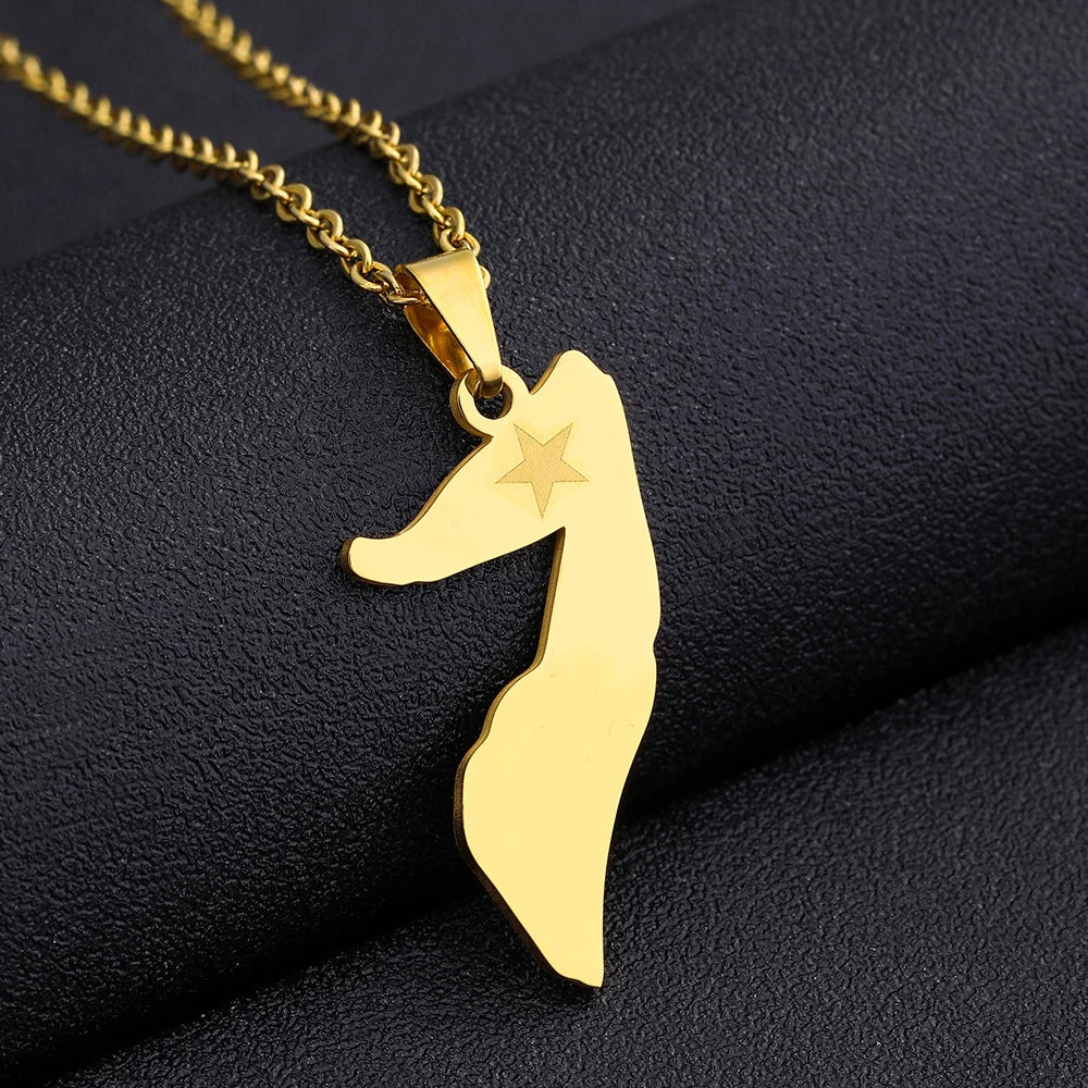 Somali Enamel Pendant Necklace — Stainless Steel