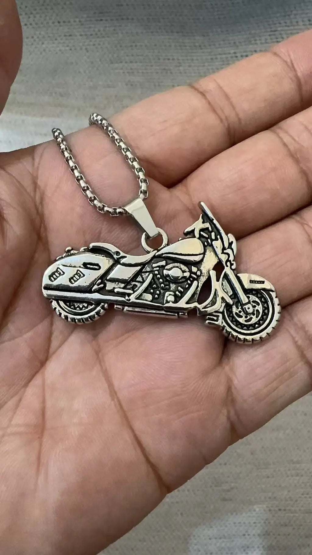 Motorcycle Stainless Steel Pendant Necklace
