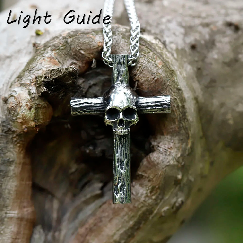Skull Cross Stainless Steel Pendant Necklace