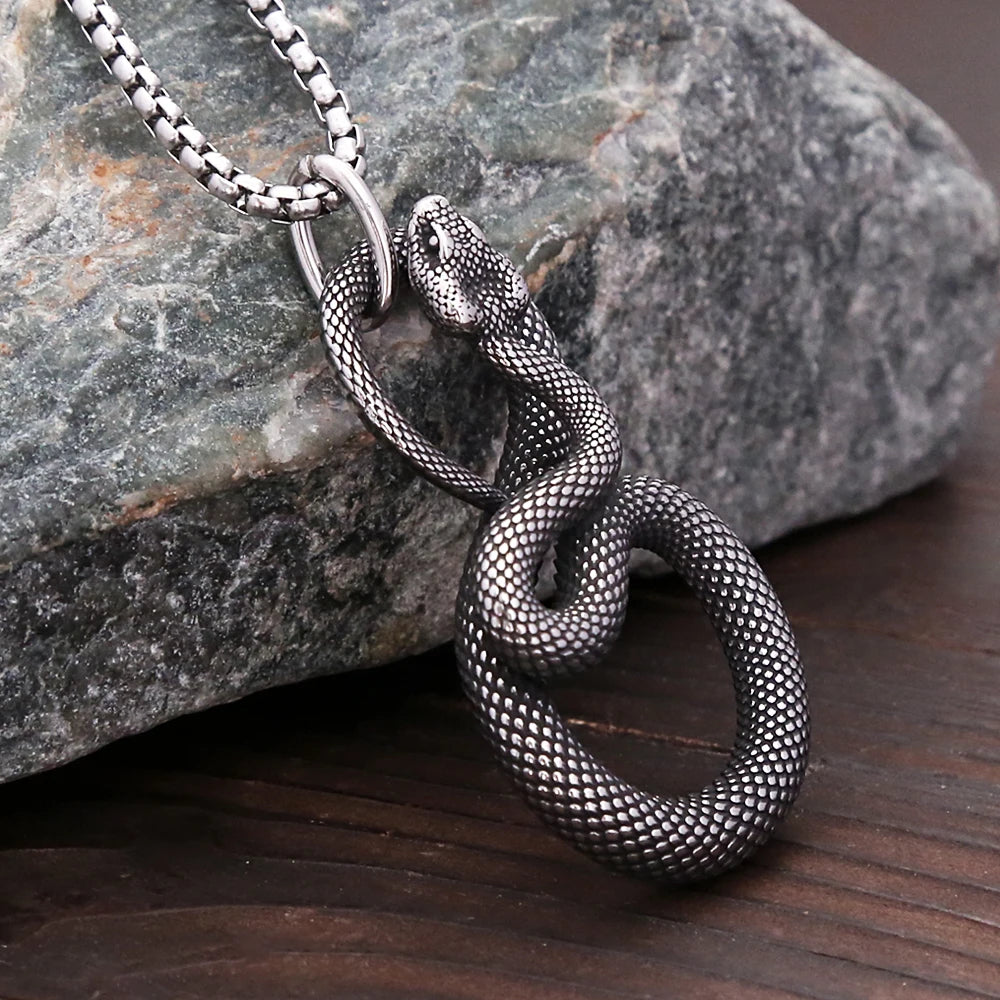 Snake Stainless Steel Pendant Necklace
