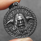 Viking Raven Wizard Pendant Necklace — Stainless Steel