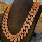 Rose Gold Cuban Chain Necklace Iced Out 29MM