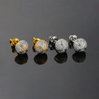 Hemispherical Style Chunky Cross Iced Out CZ Stud Earrings for Men Women Hip Hop Rock Piercing Ear Earings Punk Jewelry