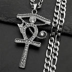 Eye of Horus Ankh Cross Pendant — Stainless Steel