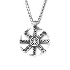 Slavic Kolovrat Sun Wheel Pendant — SS