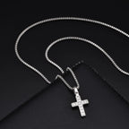 Cross Box Chain Pendant Necklace — Stainless Steel