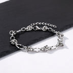 Rock Punk Thorn Knot Chain Bracelet for Men,Hip Hop Stainless Steel Adjustable Chain Wristband,Birthday Male Jewelry