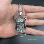 Norse Gods Odin Celtic Knot Motorcycle Bell Necklace Men's Punk Riding Rock Lucky Exorcism Amulet Jewelry