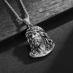 Catholic Vintage Jesus Head Pendant Necklaces For Men Women Fashion Stainless Steel Religious Amulet Jewelry Gifts Dropshipping