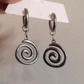 Swirl Hoop Earrings — Stainless Steel
