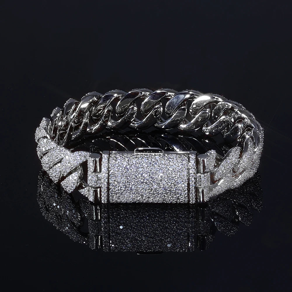 Iced Out Cuban Bracelet Stainless Steel 14MM