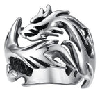 Dragon Steel Ring Korean Style Patterned
