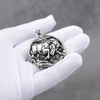 Stainless Steel Animal Bull Necklace Men Women Vintage Punk Pendant Necklace Glamour Hip Hop Biker Creative Jewelry Wholesale