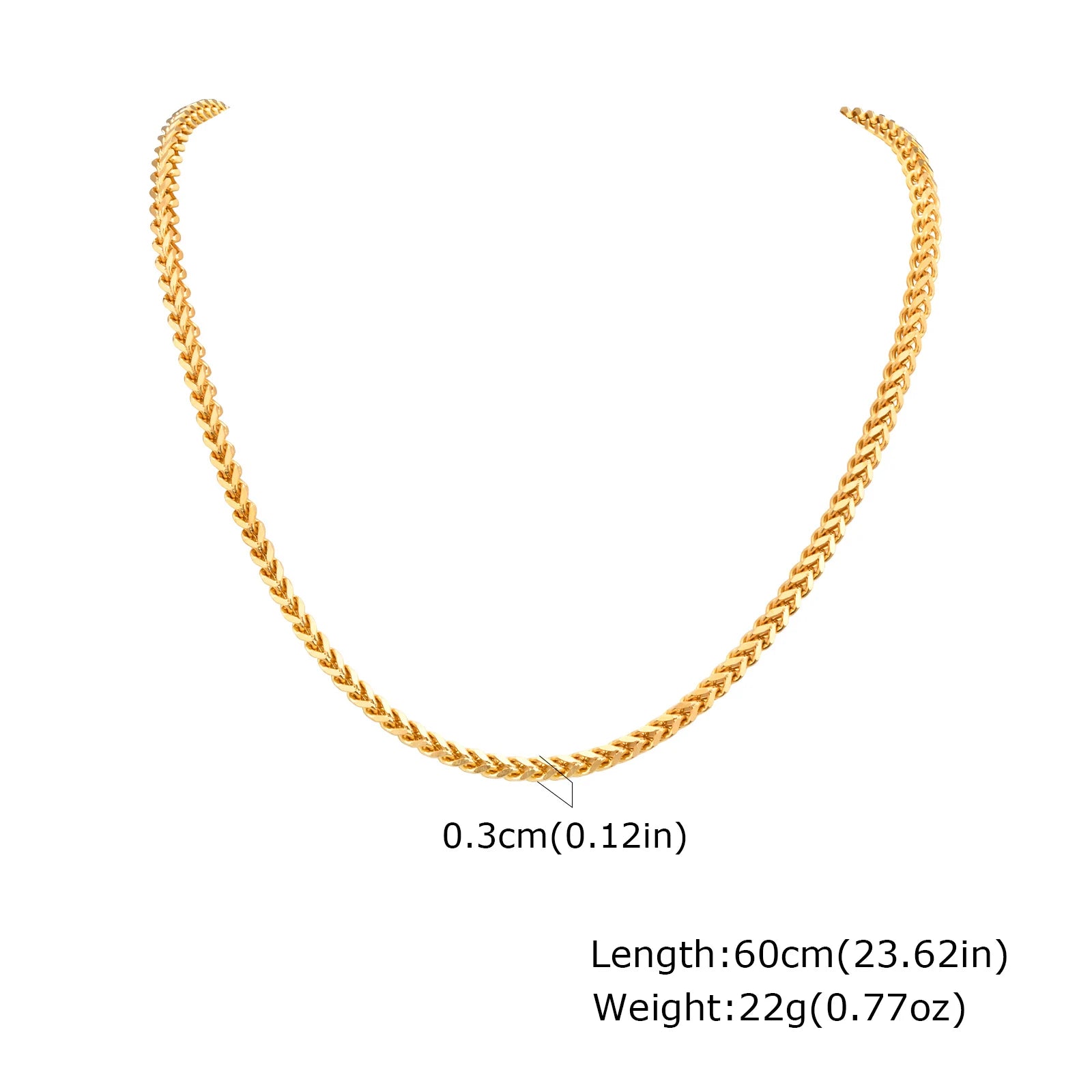 Franco Chain Necklace 3mm — Stainless Steel