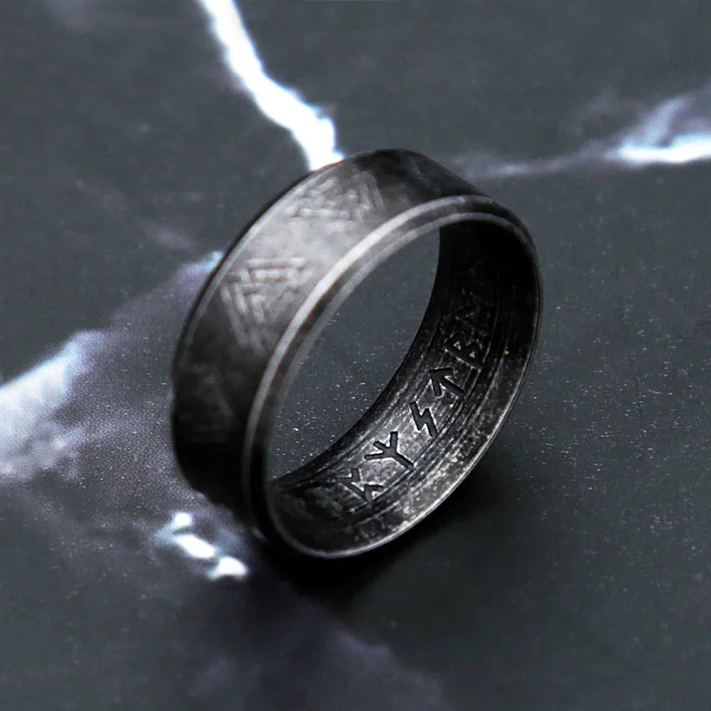 Viking Valknut Rune Amulet Ring — Stainless Steel