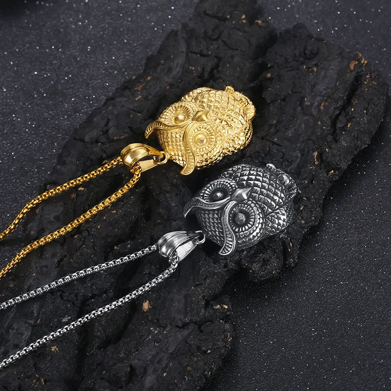 Punk classic animal pendant accessory Stainless steel stylish male Owl pendant