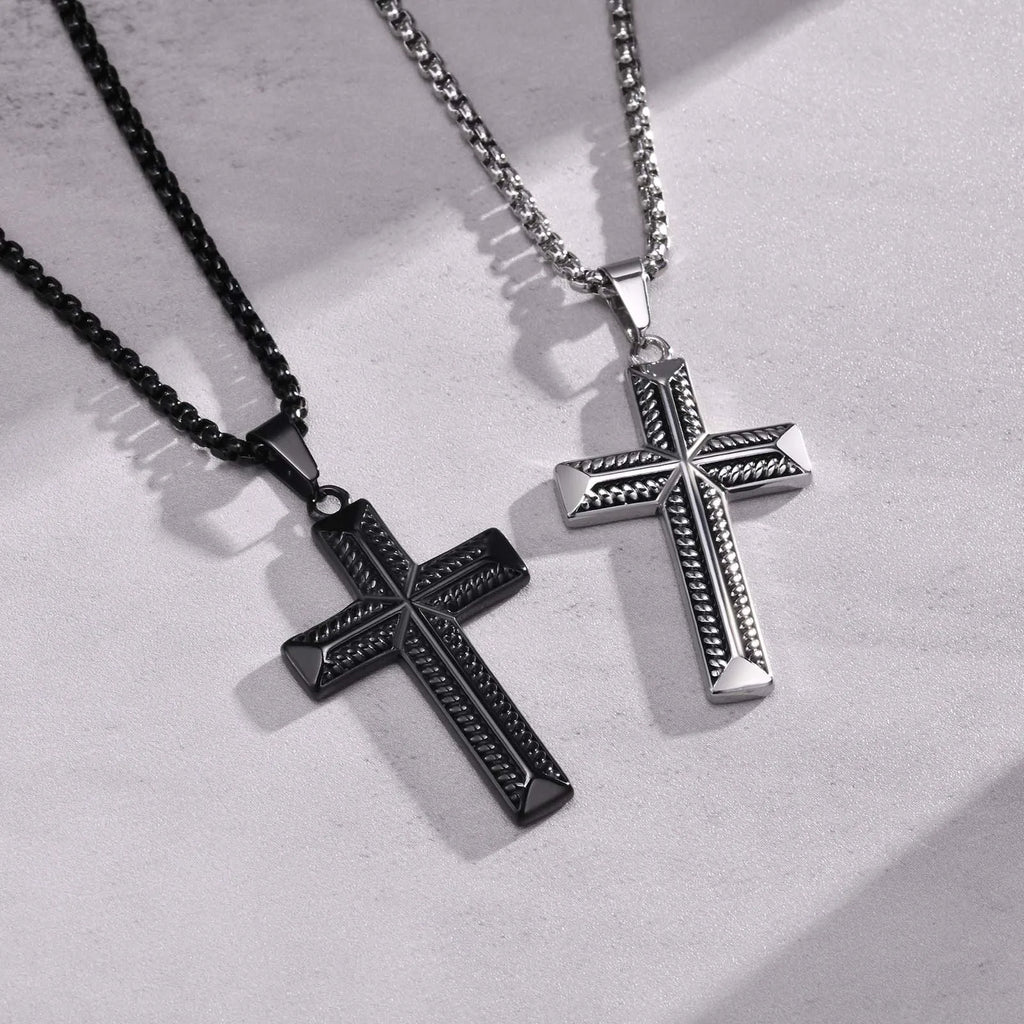 Cross Pendant Necklace — Stainless Steel
