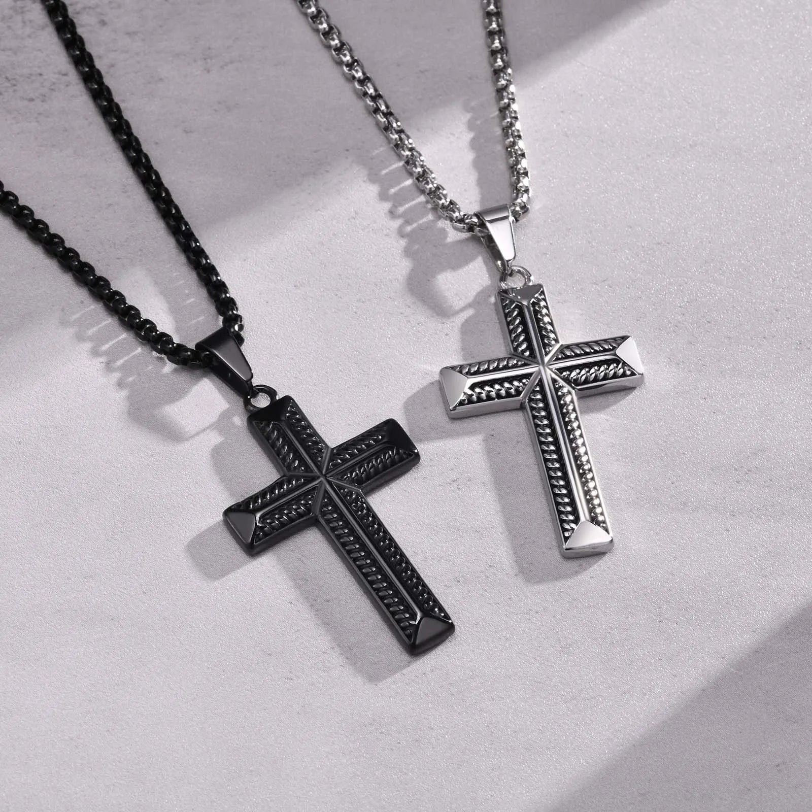 Cross Pendant Necklace — Stainless Steel