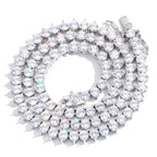 Iced Out Round Tennis Chain Necklace — Copper Alloy