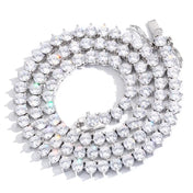 Iced Out Round Tennis Chain Necklace — Copper Alloy