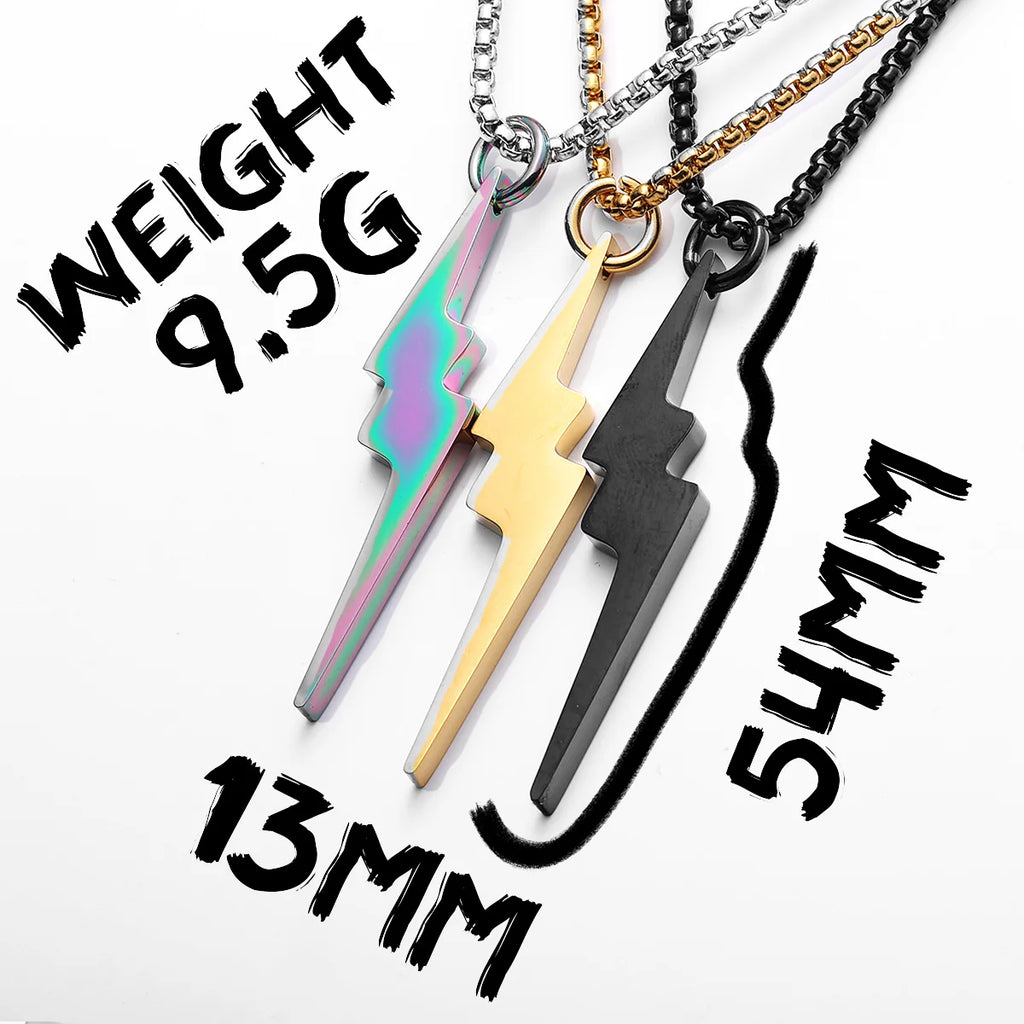 Lightning Minimal Pendant — Stainless Steel