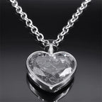 Gothic Heart Silver Pendant Punk Crystal Y2k Nzzz369-1