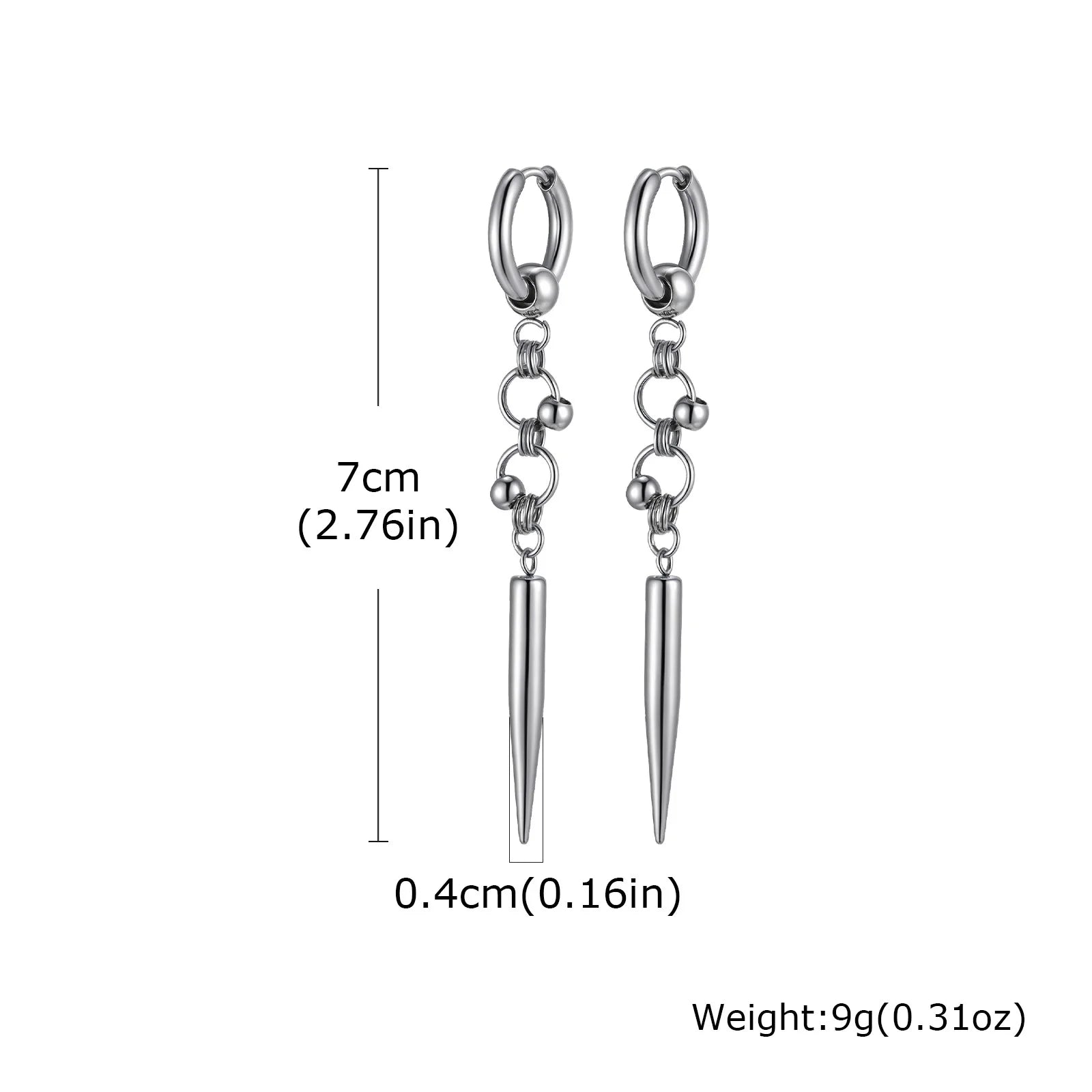 Cross Hoop Earrings — Stainless Steel