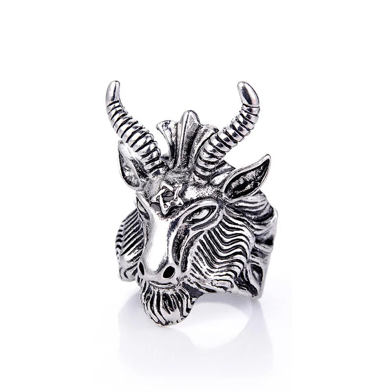 Sigil of Baphomet Open Ring — Stainless Steel