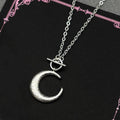 Moon Silver Pendant Sterling Crescent Toggle Choker