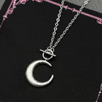 Moon Silver Pendant Sterling Crescent Toggle Choker