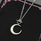 Moon Silver Pendant Crescent Toggle Choker