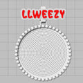 Iced Out Letter Photo Pendant Necklace 68MM Circle