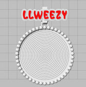 Iced Out Letter Photo Pendant Necklace 68MM Circle
