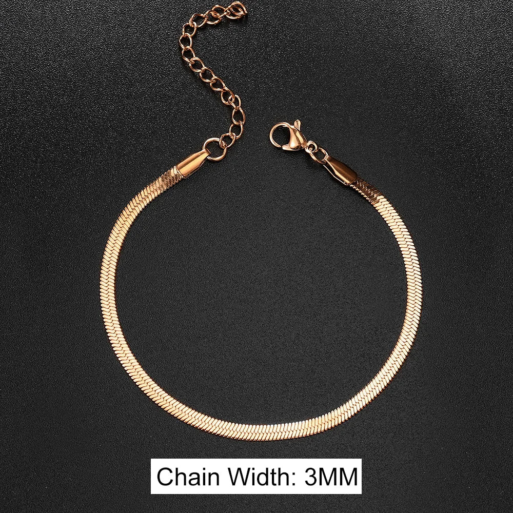 Stainless Steel Snake Bracelet Blade Chain