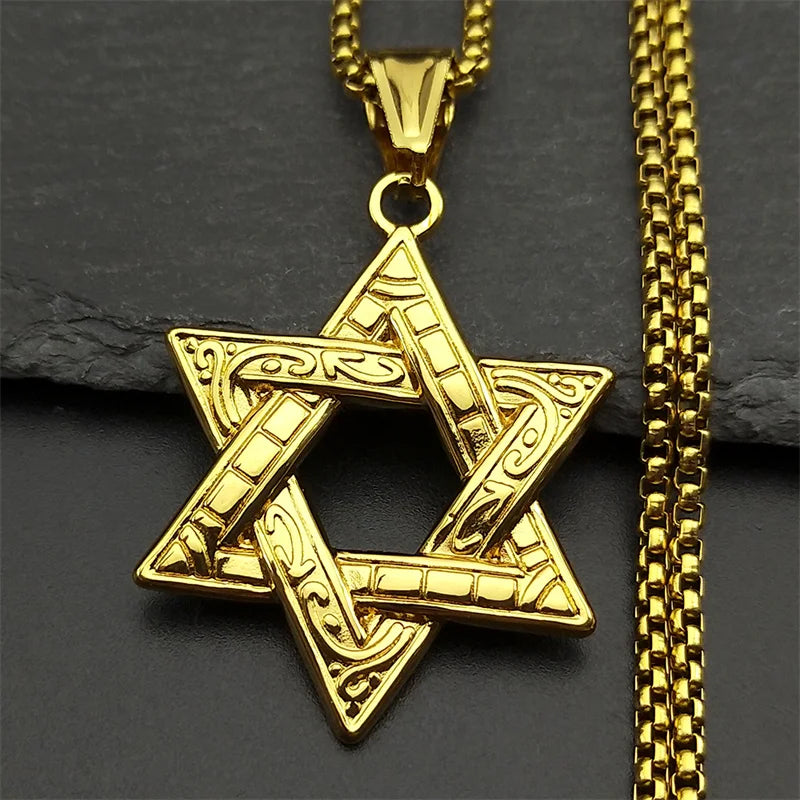 Star Two-Tone Pendant Jewish David Israel Hexagram