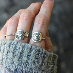 Carved Moon and Star Ring — Dreamy Band for Music Festival
