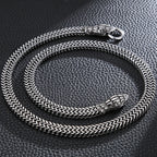 8MM Curb Link Chain Men's Neck Necklaces for Men Gothic Stainless Steel Snake Style Male Man Necklace 60CM Long Viking