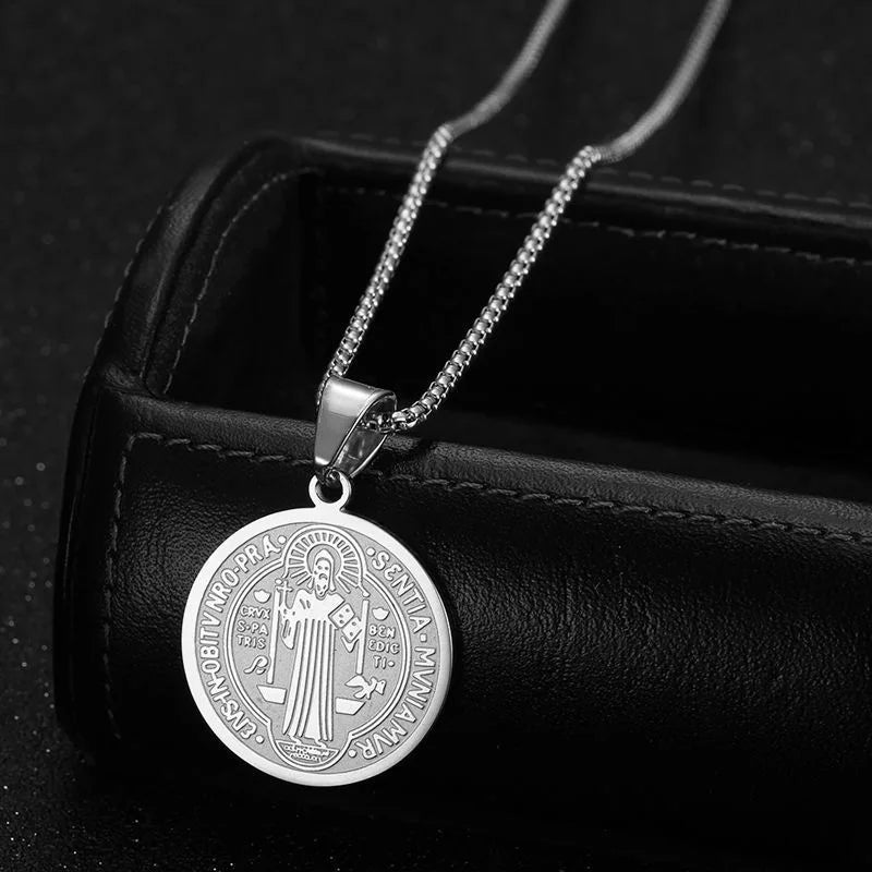 Saint Benedict Steel Pendant 316L San Benito