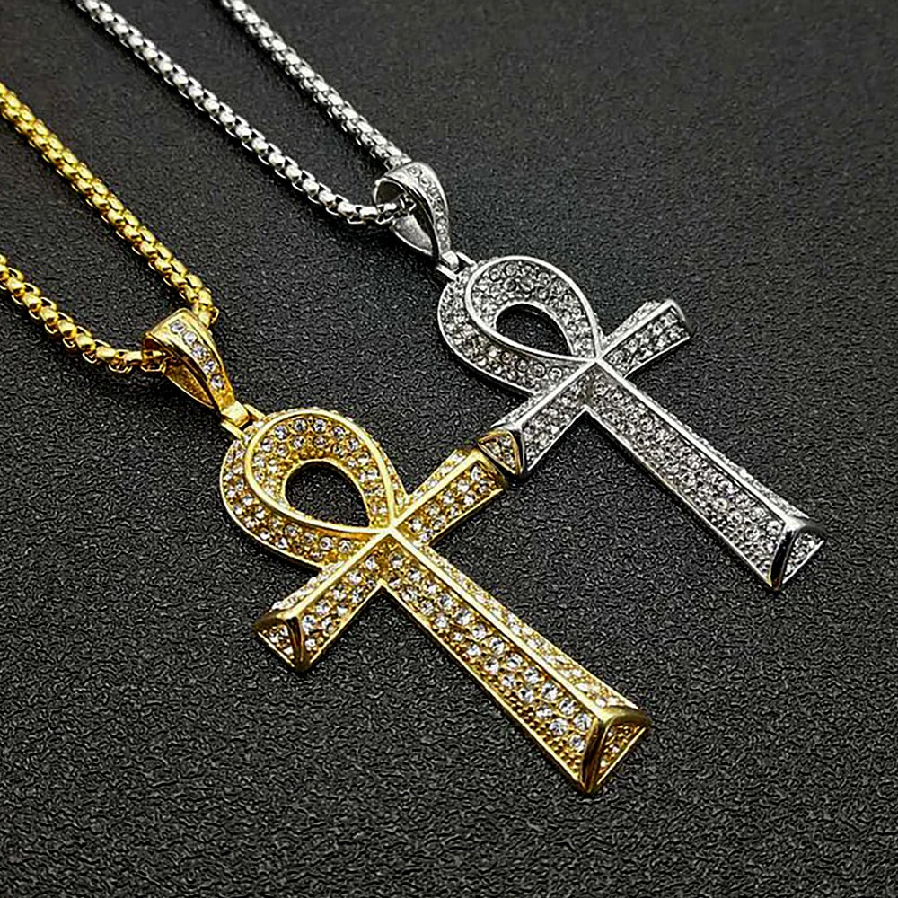 Cross Ankh Steel Pendant Egyptian Gothic