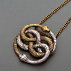 Vintage Fashion Punk Twisted Snake Pendant Necklace Jewelry Women's Men's Snake Knot Articulated Snake Pendant Chain